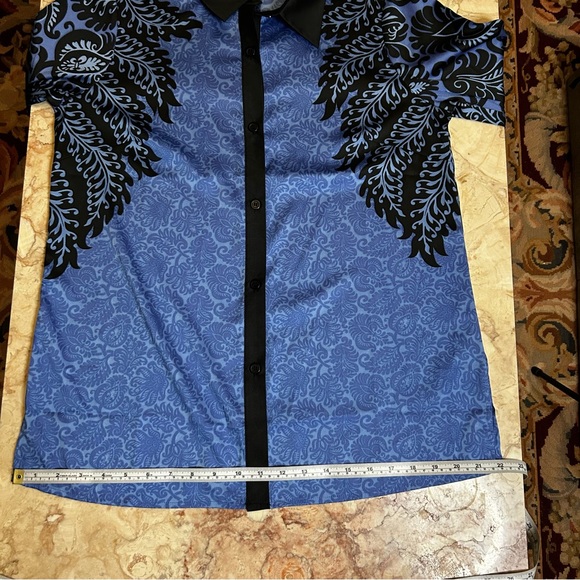 NWT Bob Mackie Wearable Art Blouse Small Blue - Picture 7 of 12